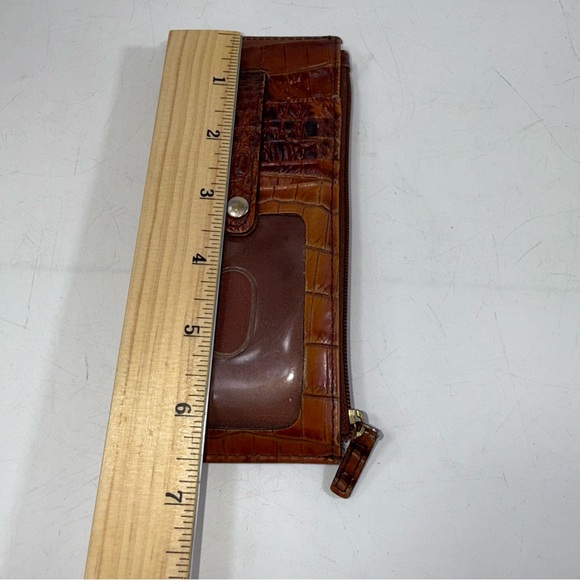 Brahmin Brown Crocodile Embossed Slim  Wallet - Picture 3 of 6